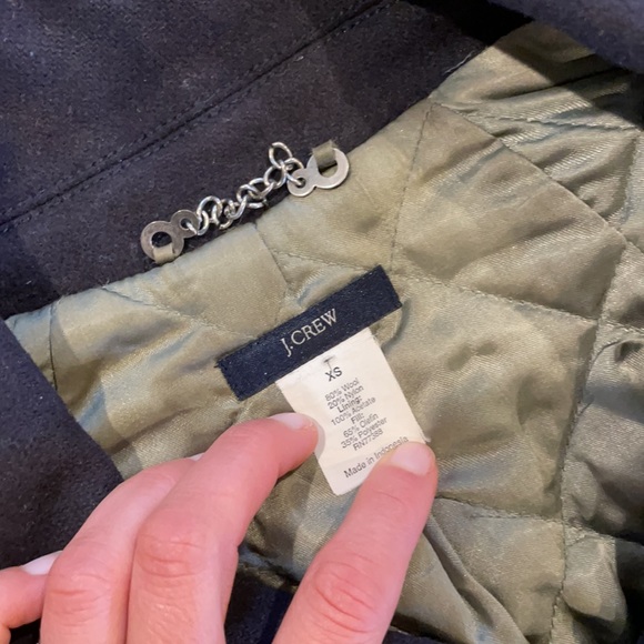 J Crew thinsulate lined, wool, navy pea coat xs - Picture 3 of 7
